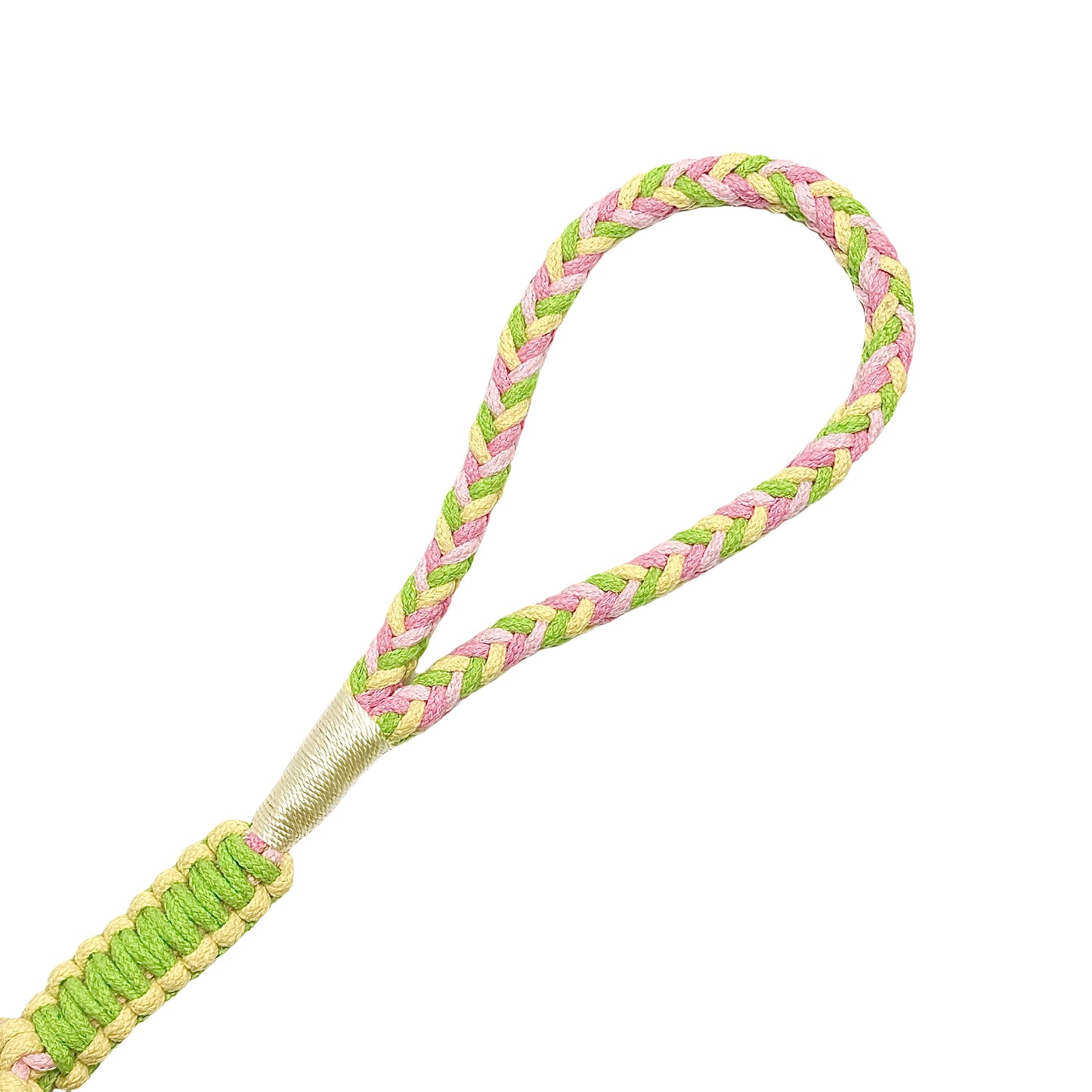 Soft and comfortable handle section in yellow, green and pink, adding a bright and lively touch to your dog walks.